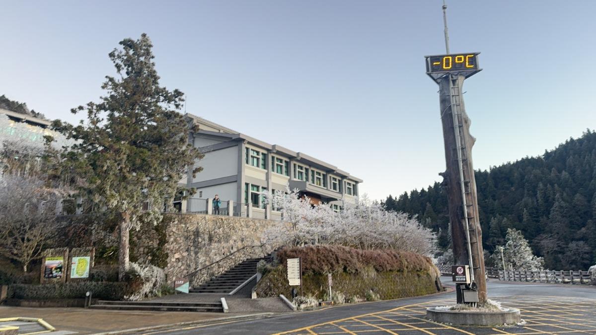 太平山今晨溫度達到零度。(圖/太平山國家森林遊樂區提供)