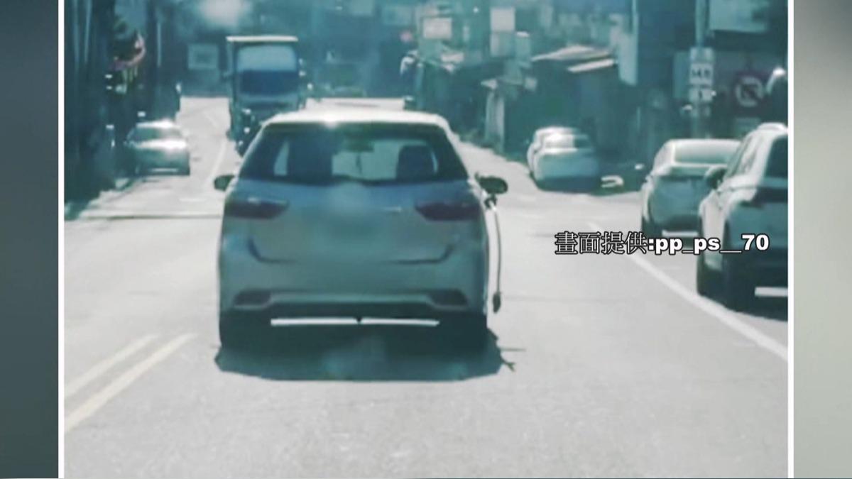 休旅車「掛油槍」直駛？民眾目擊嚇壞　真相竟是視覺錯覺。(圖／Threads pp_ps__70)