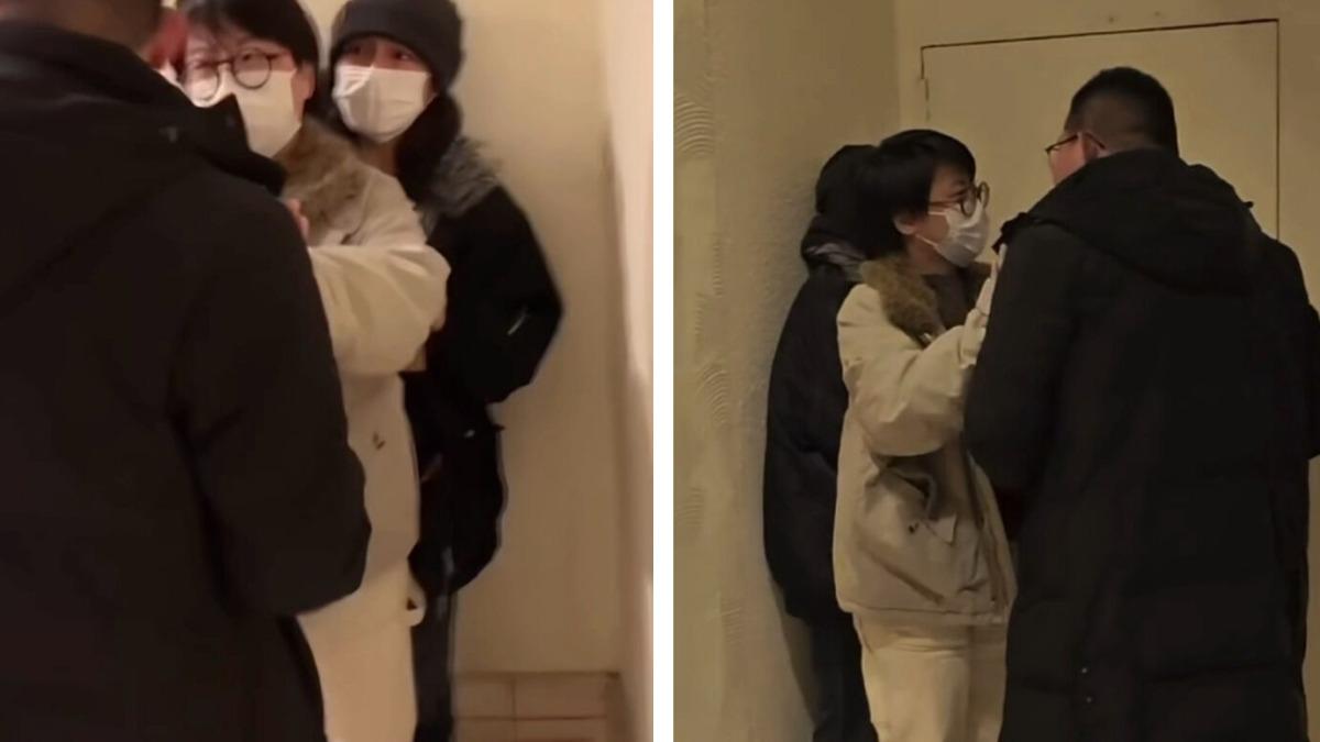 文淇昨參加活動被陌生男逼到牆角。(圖/翻攝自微博)