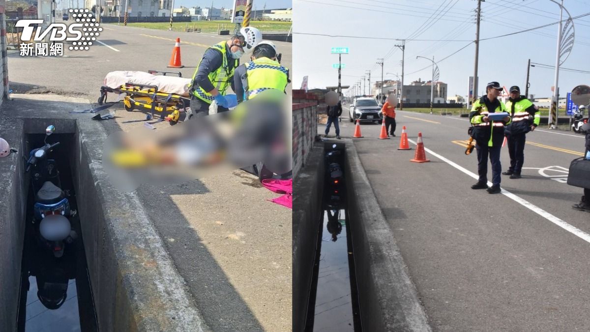 頂強風買菜回家遇死劫!苗栗嬤騎車「衝進去水溝」 重摔搶救亡
