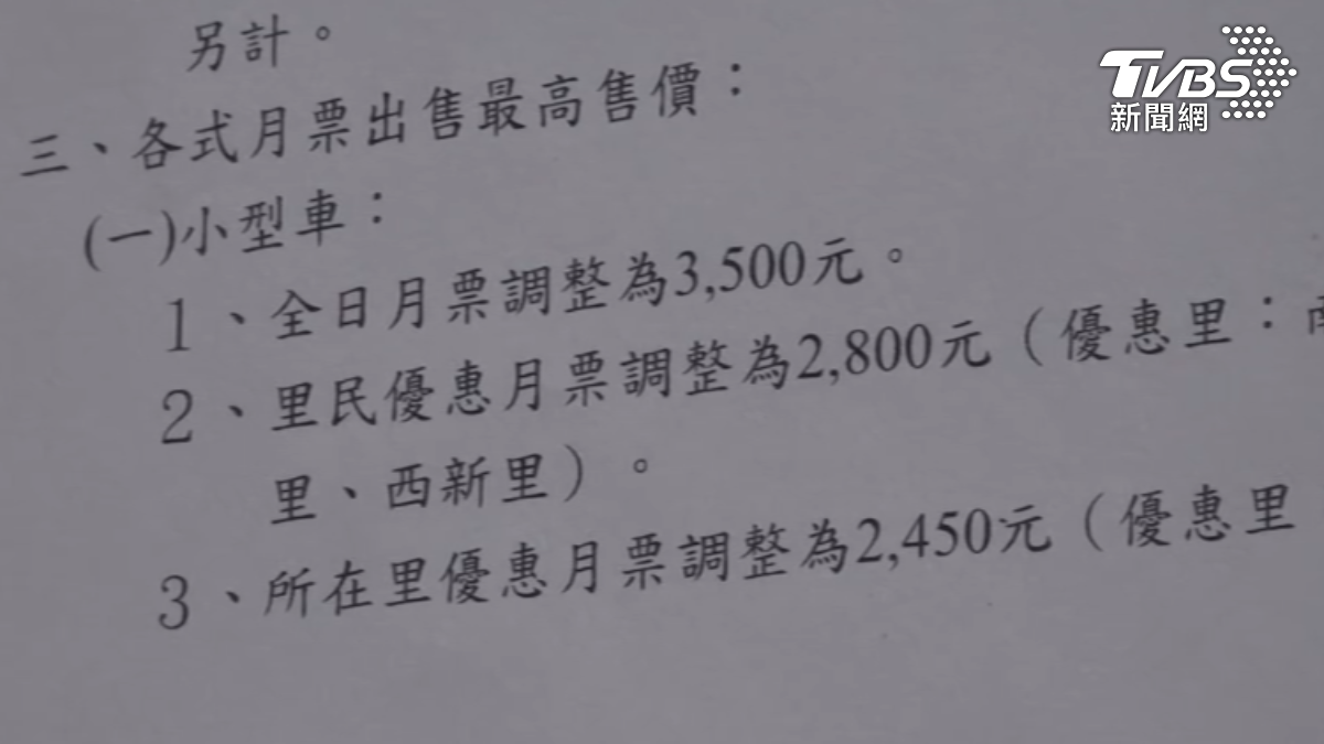 小彎社宅地下停車場月票漲價。（圖／TVBS）