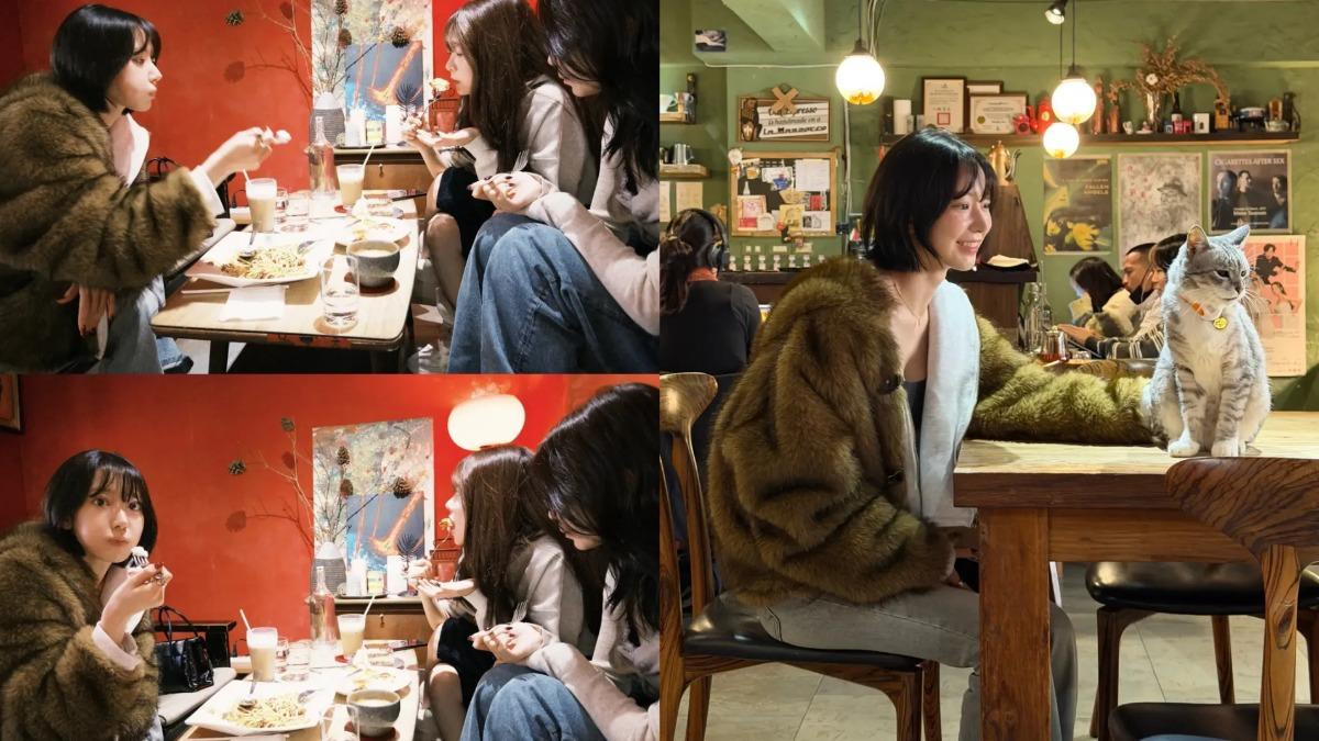 LE SSERAFIM三位成員在台北「跑咖」。(圖/39saku_chan IG)