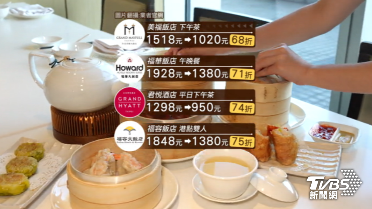 不少飯店業者在旅展上推出餐券優惠。（圖／TVBS）