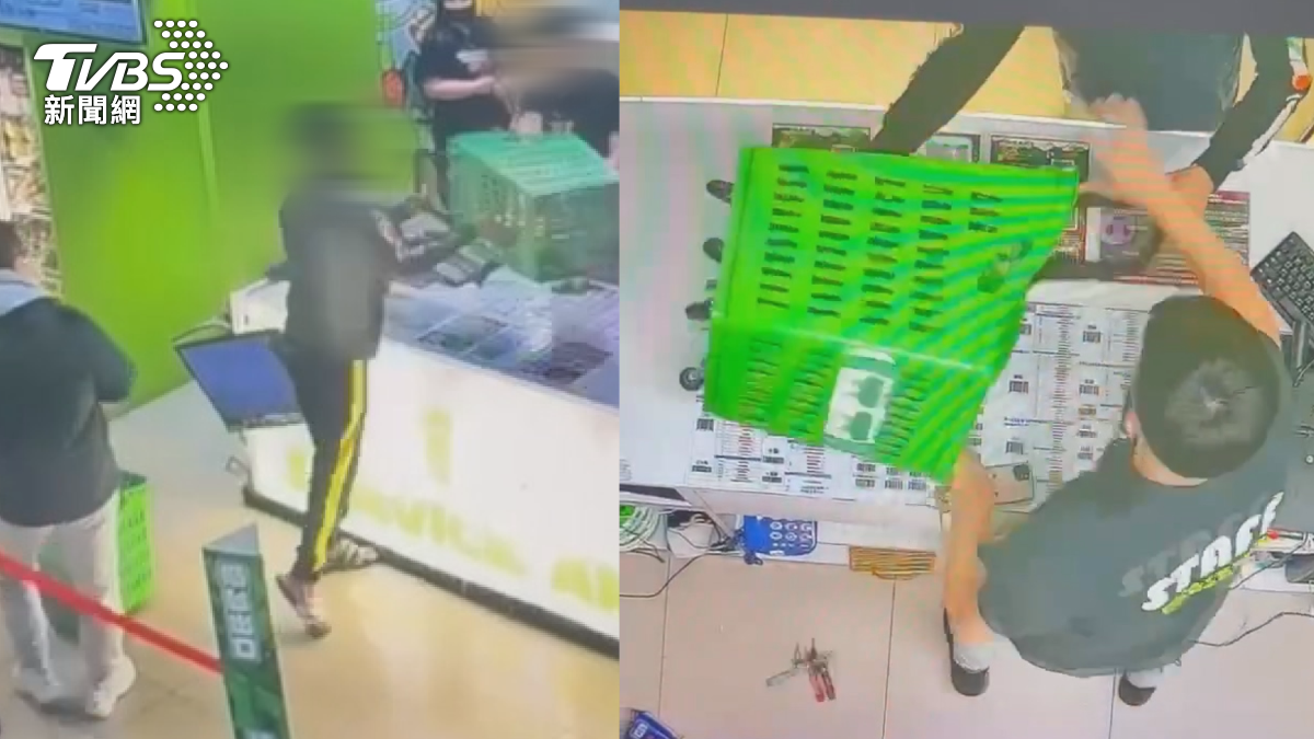 夾娃娃機店抽電子煙，被列黑名單後暴怒，警獲報下場曝光。（圖／TVBS）