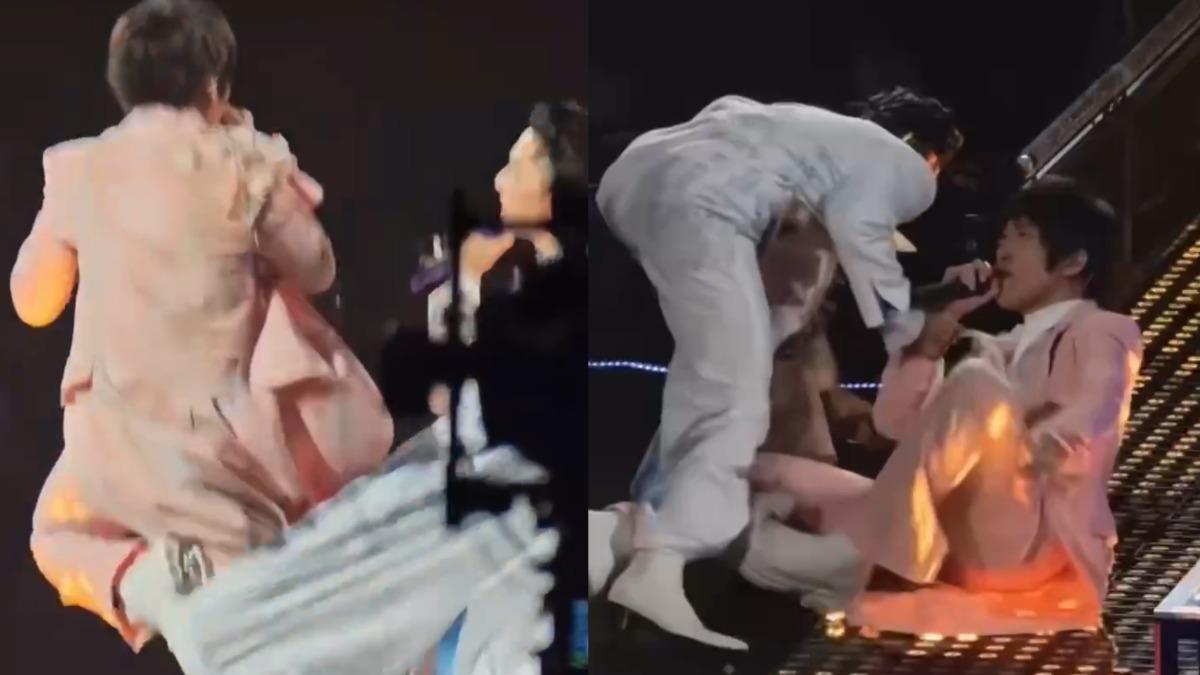 快訊/阿信又跌倒了!踩吳建豪衣服摔舞台來不及救 驚險畫面曝光