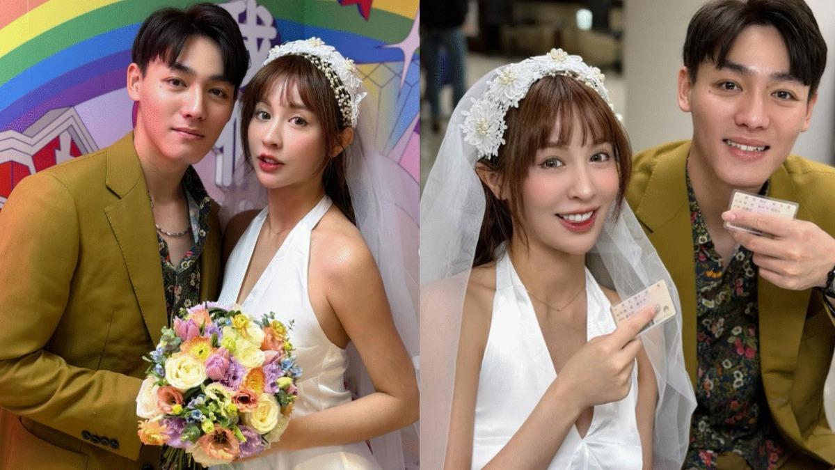 啾啾和陳晨威宣布求婚後,隔日就火速登記結婚。(圖/翻攝自Instagram/juliaaa.4)