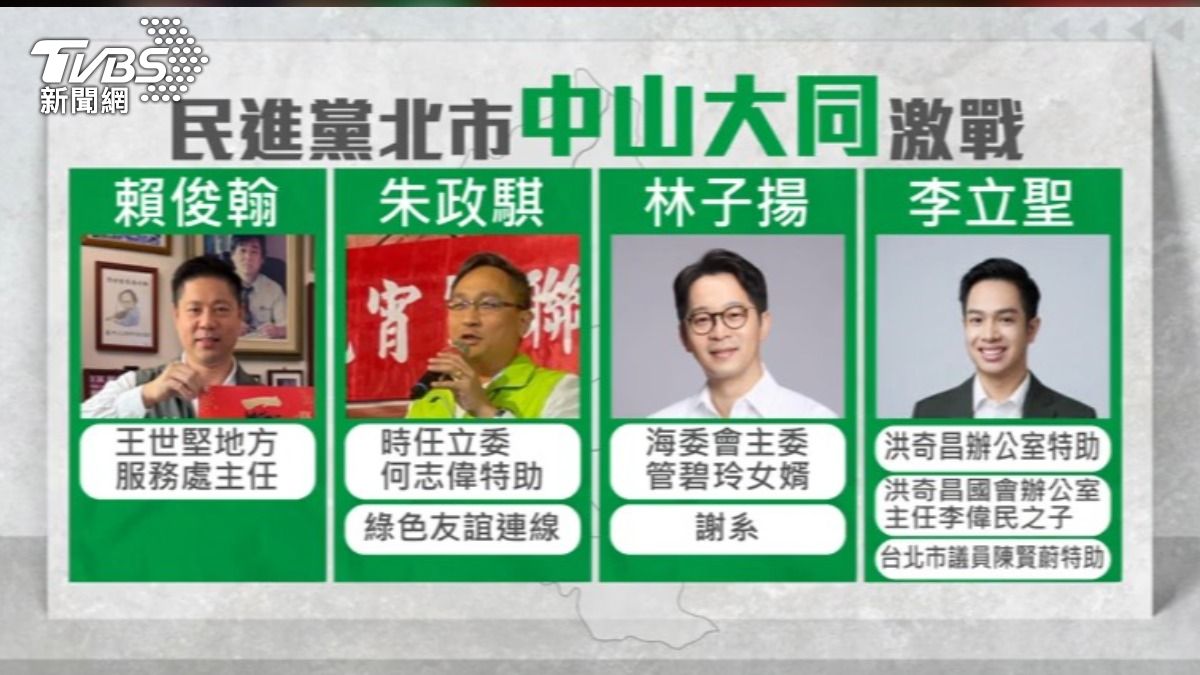 中山大同綠營參選爆炸，形成「7搶4」激戰，新人老將全緊繃。（圖／TVBS）