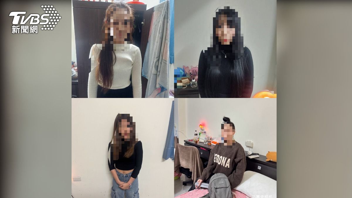 警方現場查獲四名外籍女子以及一名蘇姓嫖客。(圖/TVBS)