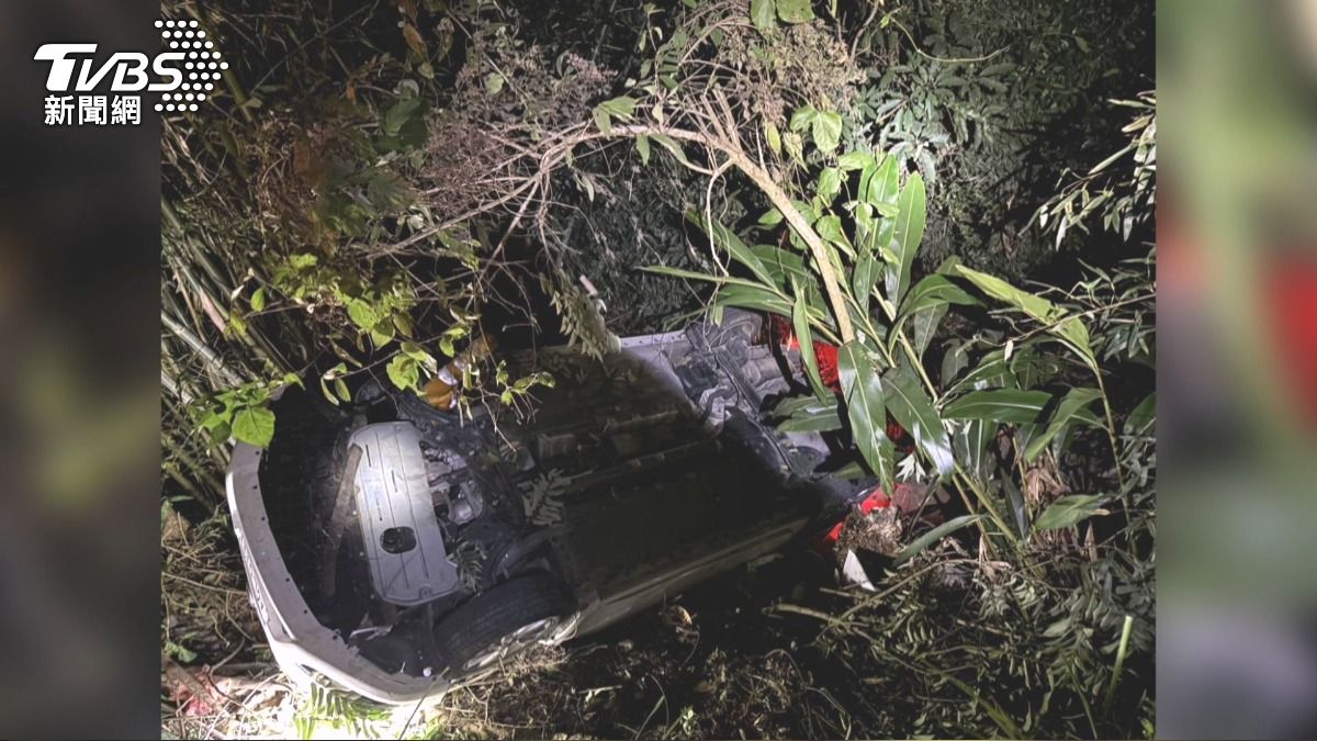疑前男友毒殺愛犬!40歲女燒工寮嗆聲 遭追撞翻落3公尺邊坡。(圖/TVBS)