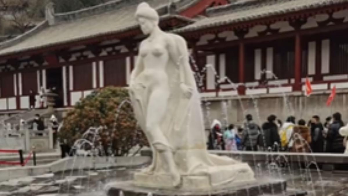 陸「貴妃出浴」半裸雕像遭投訴敗壞風氣 園區無奈:已放35年