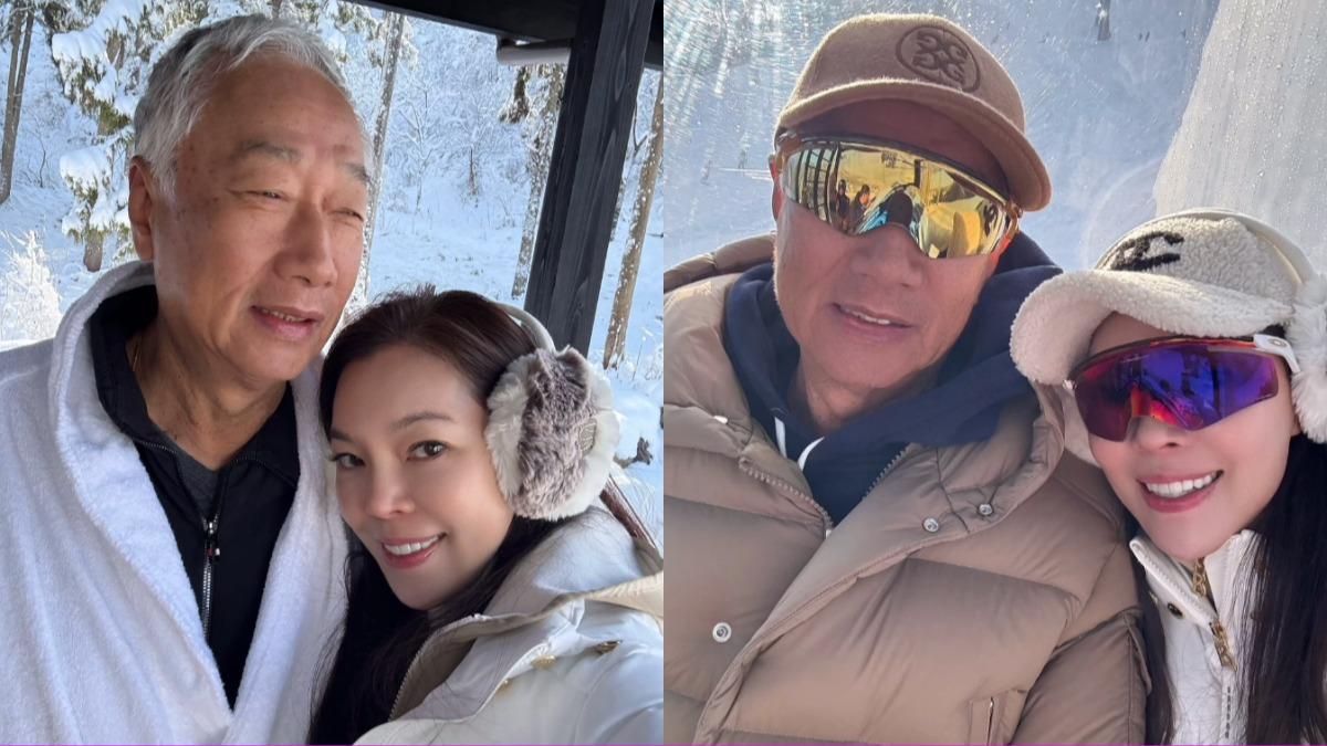 郭台銘日本滑雪放閃曾馨瑩!「滿頭銀白」成亮點 背後原因曝光