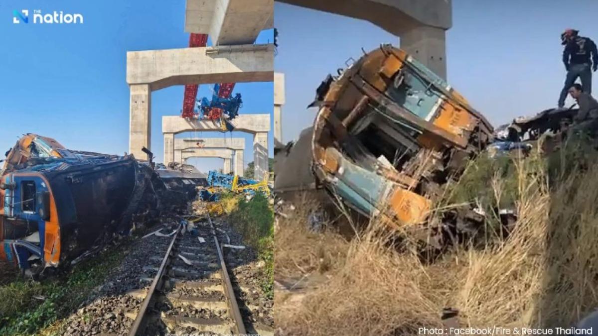 泰國起重機砸中列車28死64傷　目擊者嚇壞：車廂像被切兩半