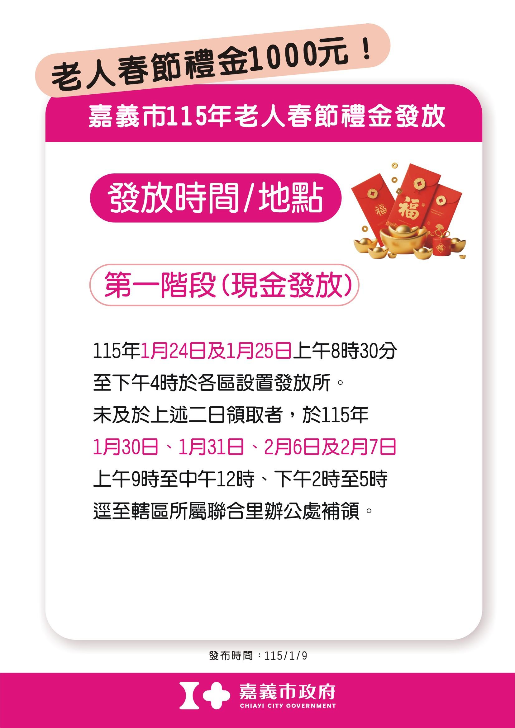 嘉義市老人春節禮金領取方法。（圖／翻攝嘉義市官網）
