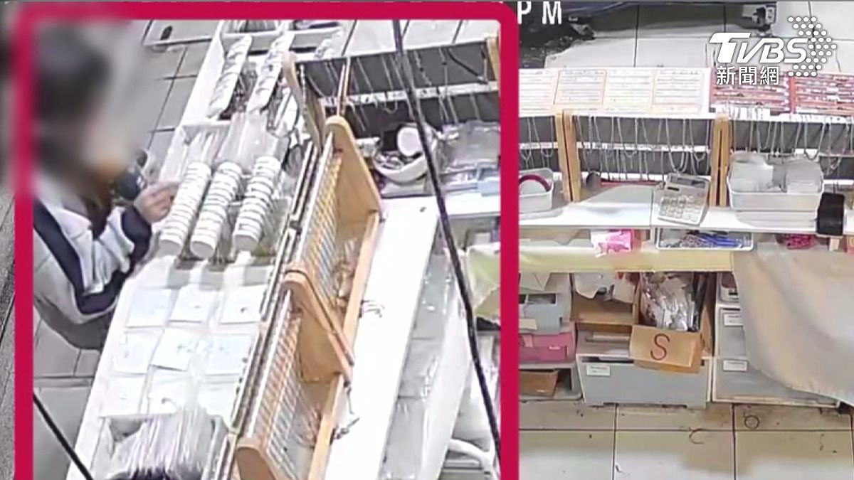 台中飾品店遇「雙人偷竊組」!手環塞袖中 店家嘆:從業首見。(圖/TVBS)
