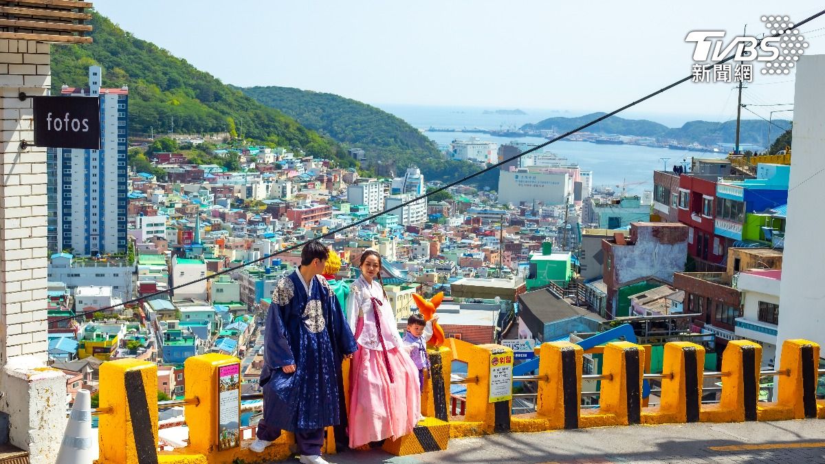 南韓釜山著名景點甘川文化村。(圖/達志影像shutterstock)