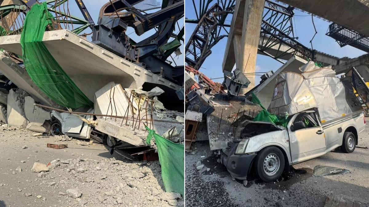 同個承包商!泰國又爆「起重機倒塌」砸車釀2死 驚悚畫面曝光