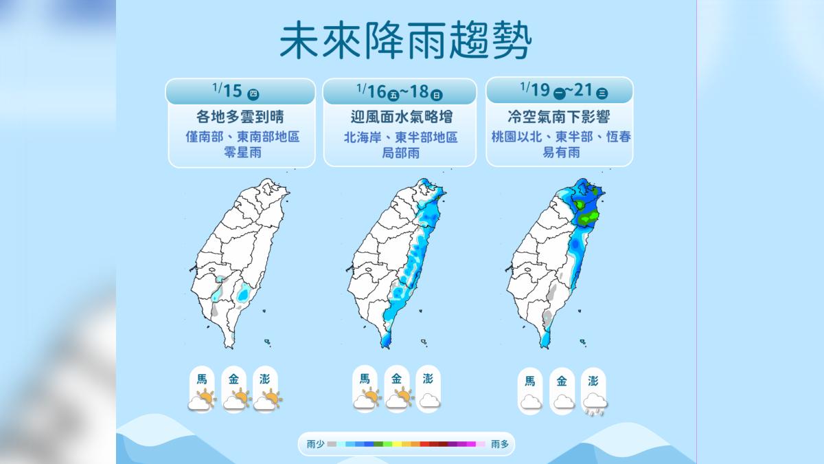 未來降雨趨勢。(圖/氣象署)