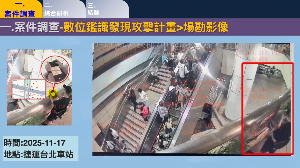 張文在捷運台北車站場勘。(圖/TVBS)