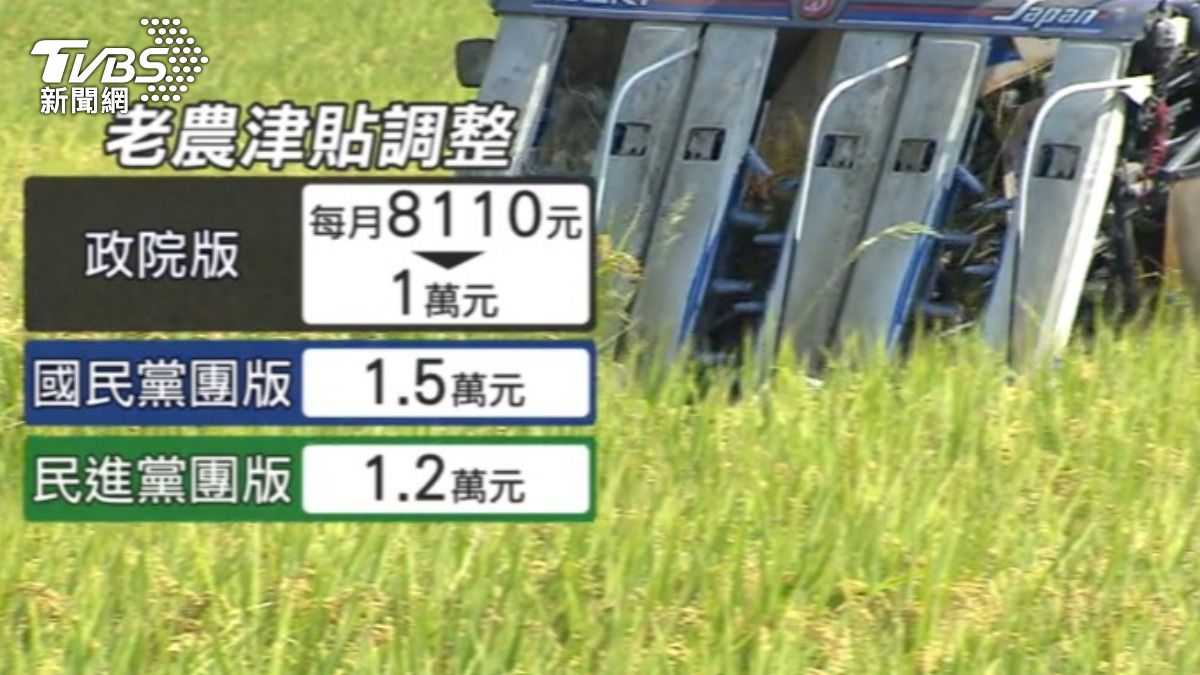 政院拍板老農津貼調至1萬元,喊話立法院儘速通過預算。(圖/TVBS)