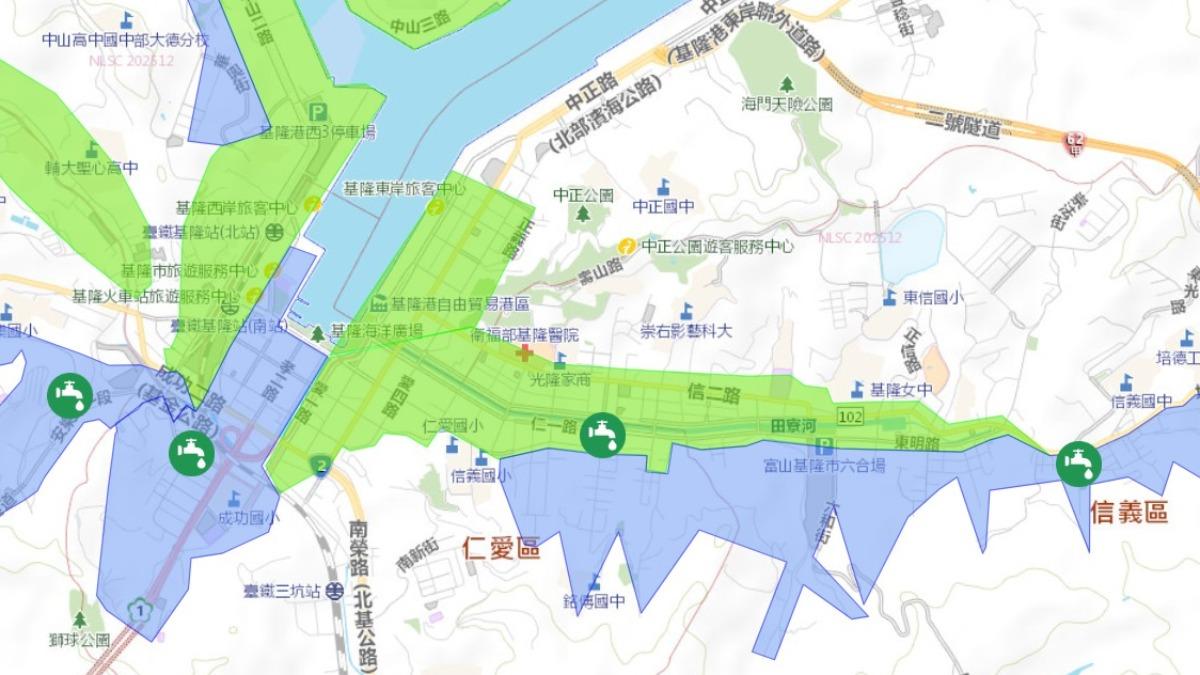 臨時供水站地點曝光。(圖/翻攝自台灣自來水公司官網)