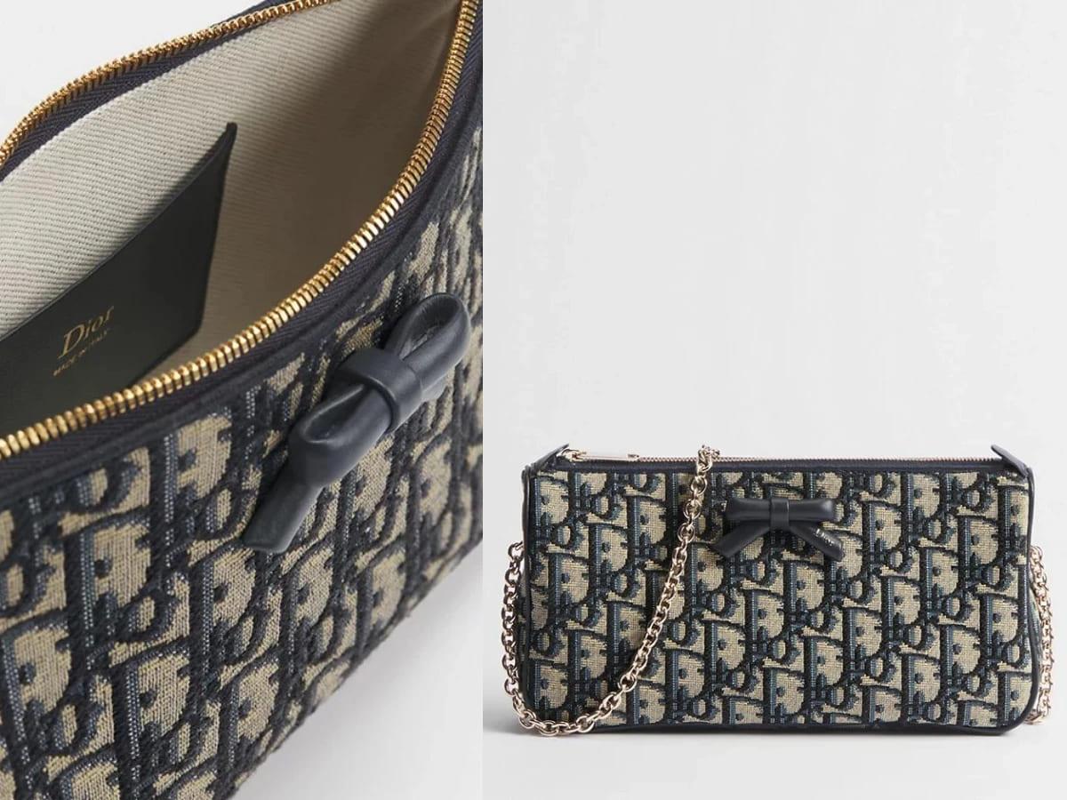 Dior Oblique Bow 附鏈帶蝴蝶結手拿包，NT.60,000。（圖／翻攝自Dior官網）