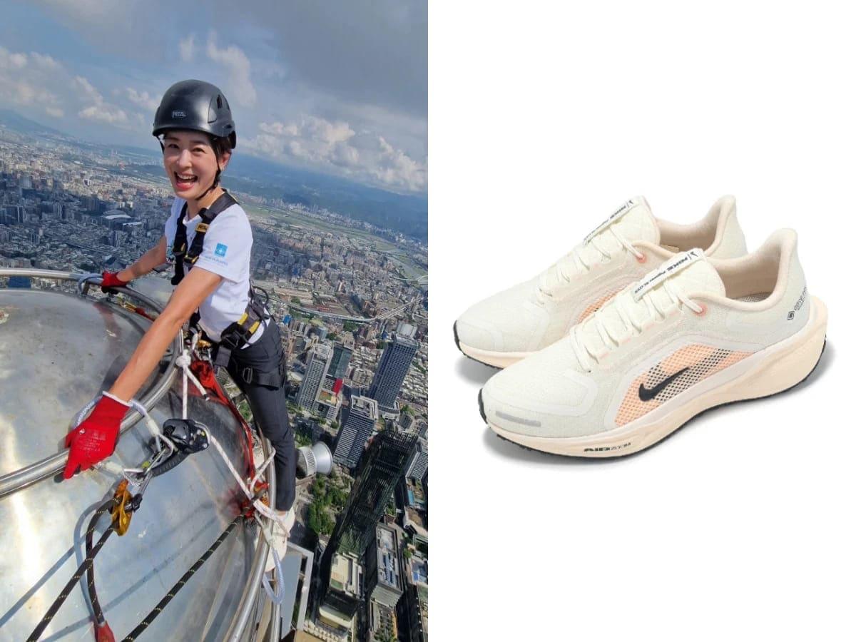 賈永婕腳上這雙是Nike Pegasus 41 GORE-TEX。(圖/翻攝自FB@賈永婕的跑跳人生、Nike官網)