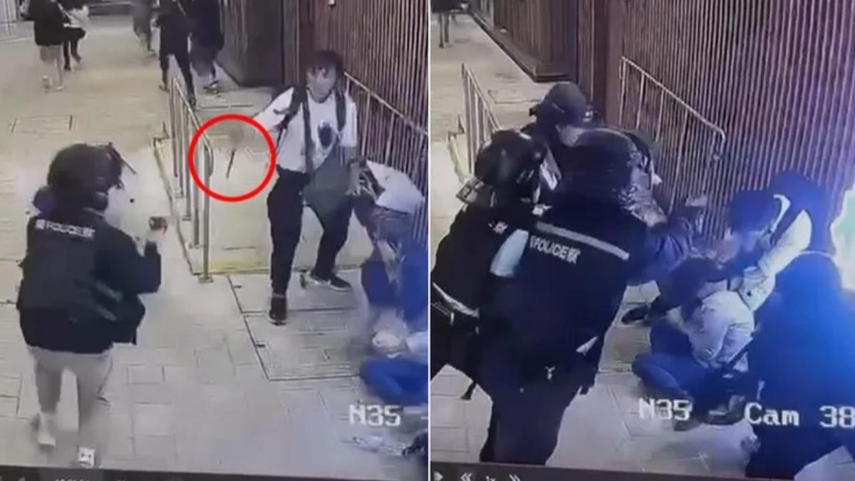 港警火速擊斃持刀男!驚險畫面曝 PTT狠酸:反觀台灣