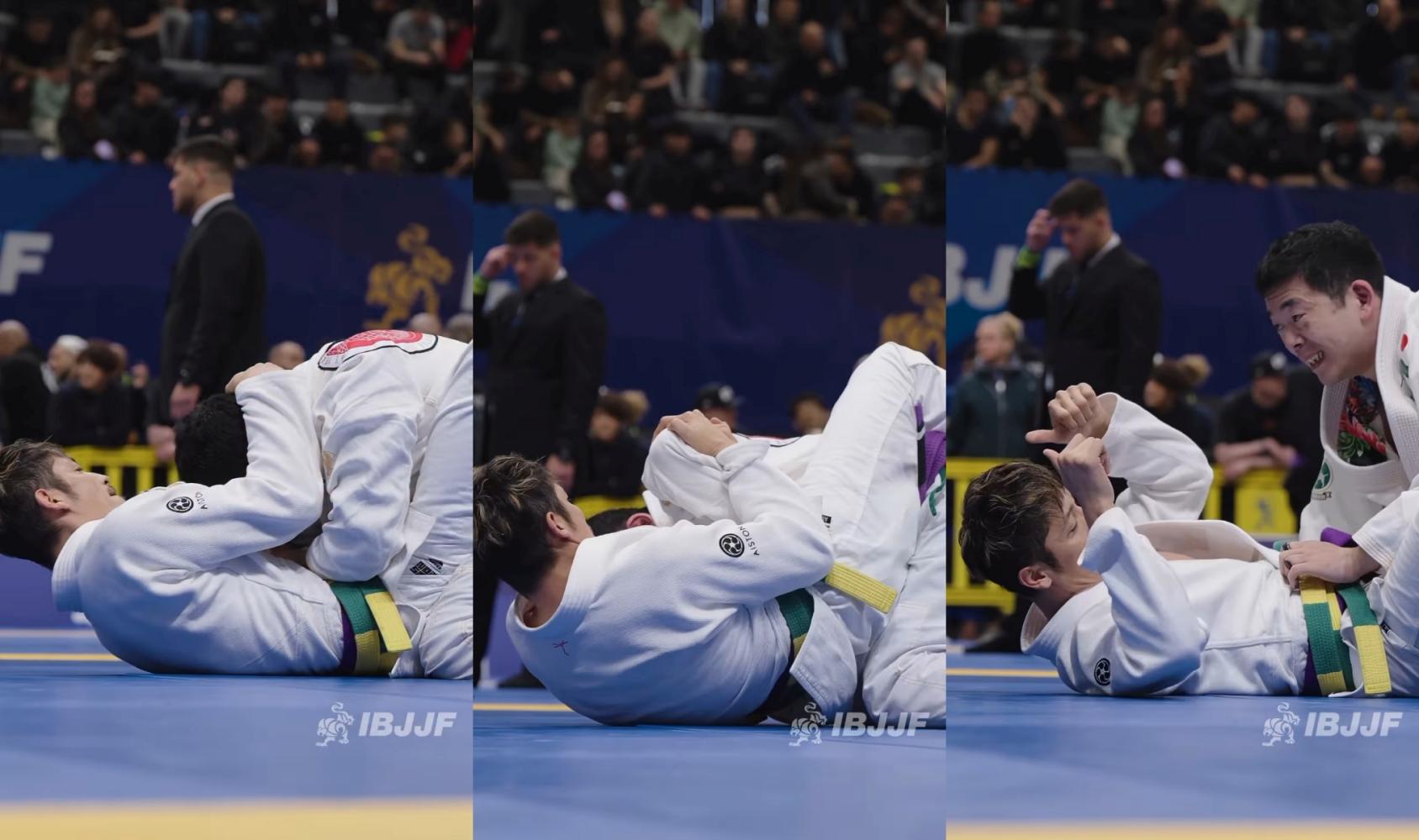 玉木宏僅出一招就取勝。(圖/翻攝自IBJJF IG)
