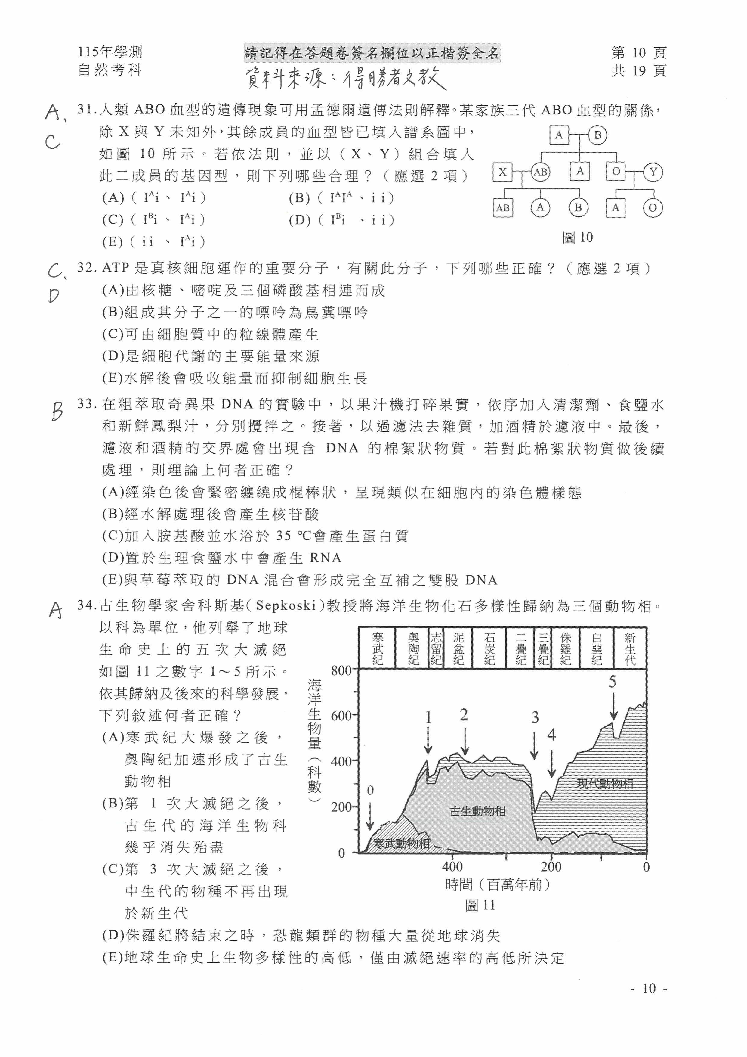 自然科參考解答出爐。（圖／得勝者文教提供）