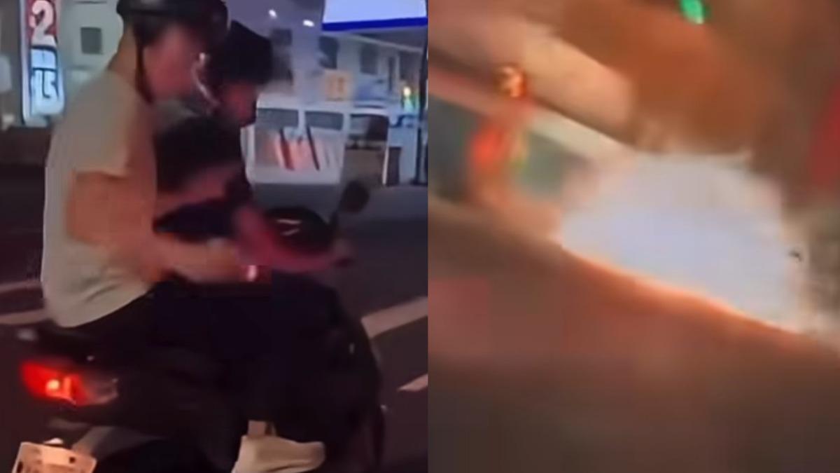 好玩?3屁孩騎車丟鞭炮炸車險害死人 拍片炫耀成犯罪鐵證