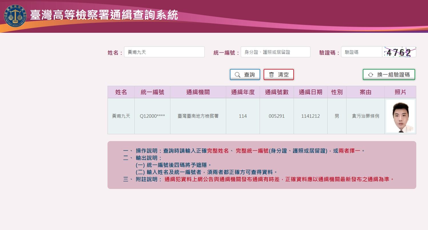 南榮科大前校長遭通緝。（圖／高檢署網站）
