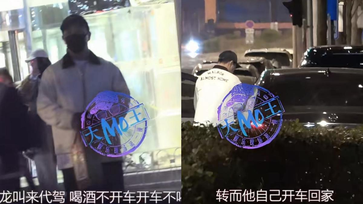 釋小龍被拍到疑似酒駕影片。(圖/翻攝自微博)