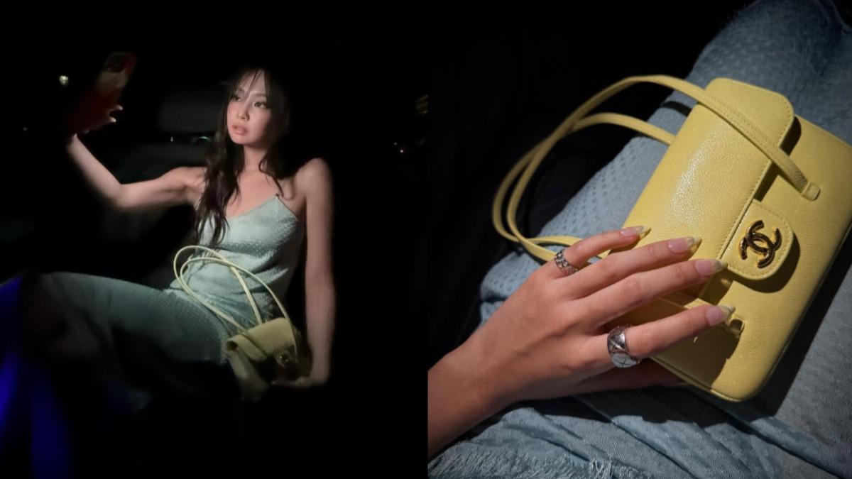 Jennie先前就曾揹上過檸檬黃色的Preppy Coco。(圖/翻攝自IG@jennierubyjane)