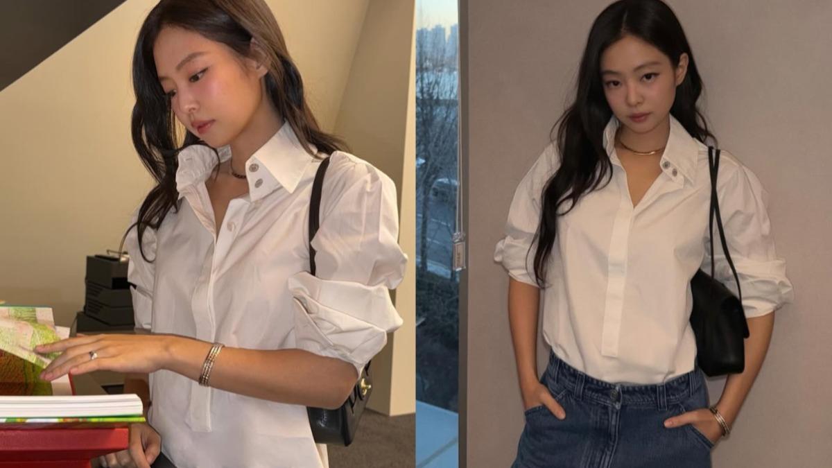 美得毫不費力!Jennie白襯衫穿搭氣場全開 手邊這包成焦點