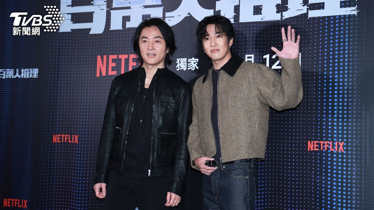 鄭伊健(左)、婁峻碩一起合作。(圖/趙世平攝)