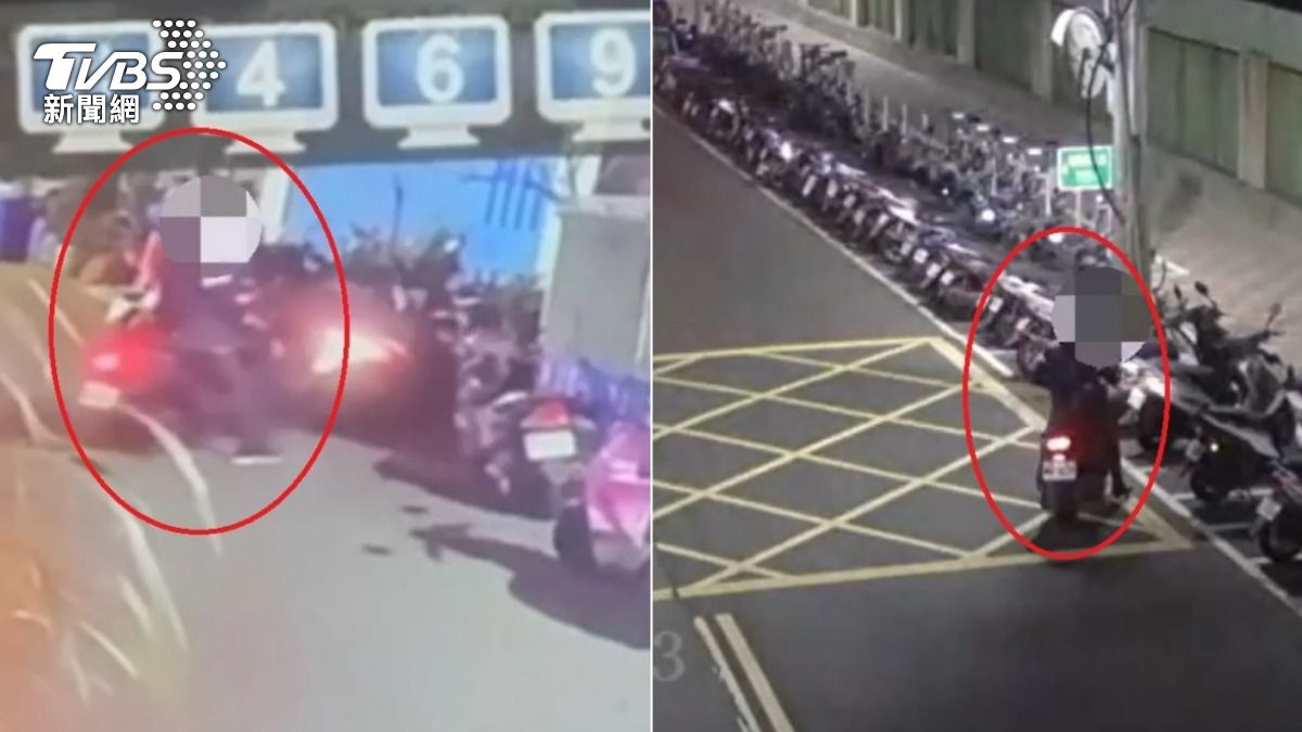 廖姓犯嫌騎機車逃逸。(圖/TVBS)