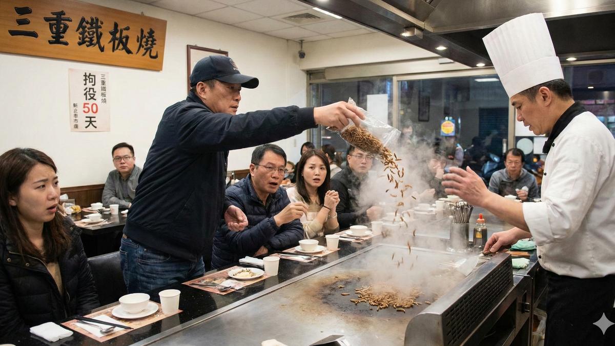 不滿服務態度竟「加料」!男闖鐵板燒潑麵包蟲又亮刀 判拘役50天