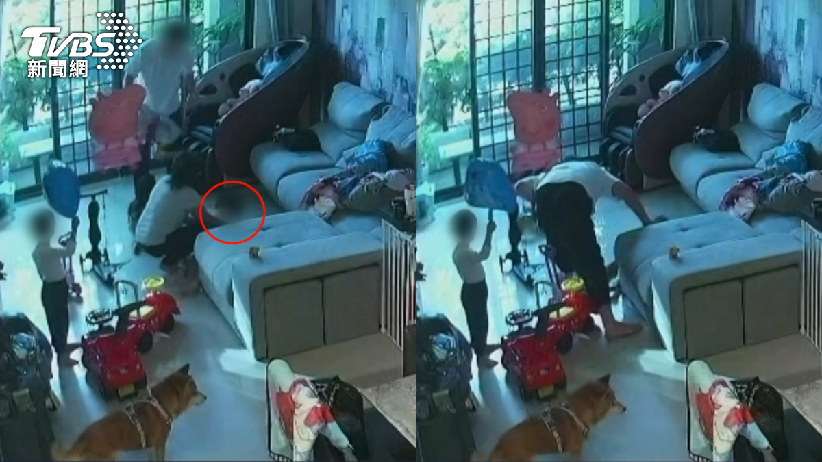 女童父親發現女兒躺在地上,起初不以為意,後來發現不對勁,連忙呼叫其他家人幫忙。(圖/TVBS)