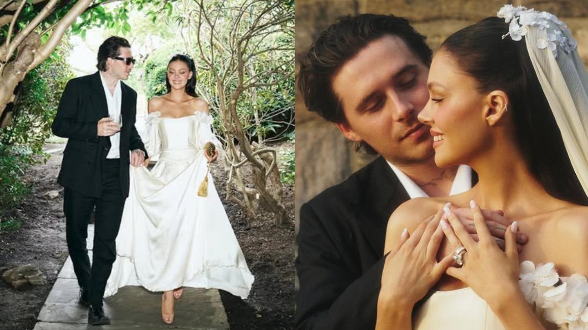布魯克林在結婚三周年後，與妻子妮可拉在紐約州重新舉行婚禮，並排除貝克漢家族成員。(圖／翻攝IG@brooklynpeltzbeckham)