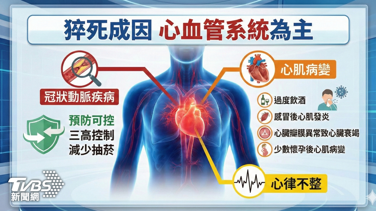 醫:三高控制差.不運動.飲食不均衡 易猝死! (圖/TVBS)