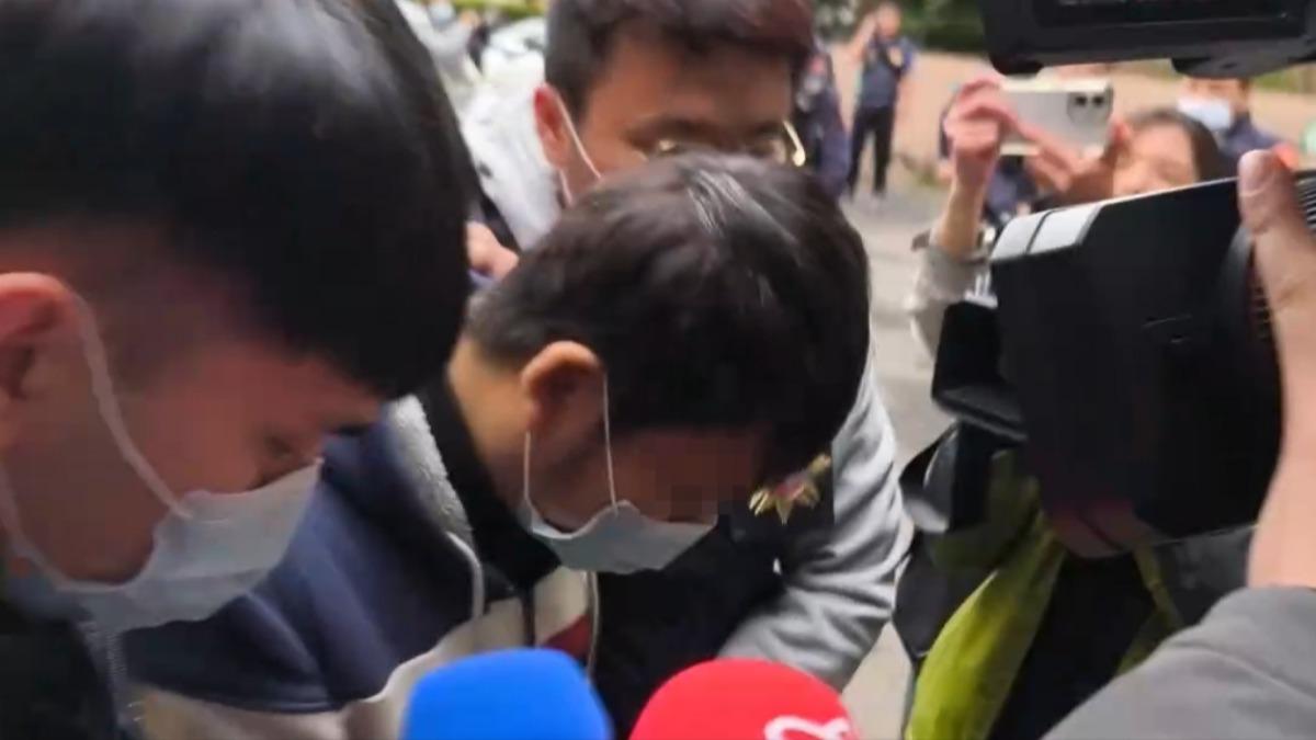 廖嫌抵新北地檢署複訊。(圖/翻攝畫面)