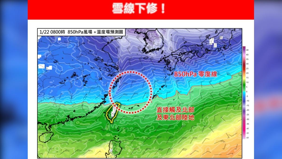 天氣/0度線壓境!強冷氣團殺到「直逼寒流」 連凍3天週末回暖