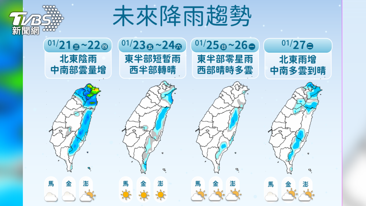 未來降雨趨勢。（圖／氣象署提供）