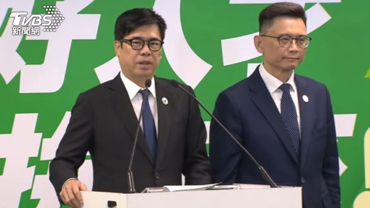 高雄市長陳其邁與民進黨高雄市長參選人賴瑞隆。(圖/TVBS)