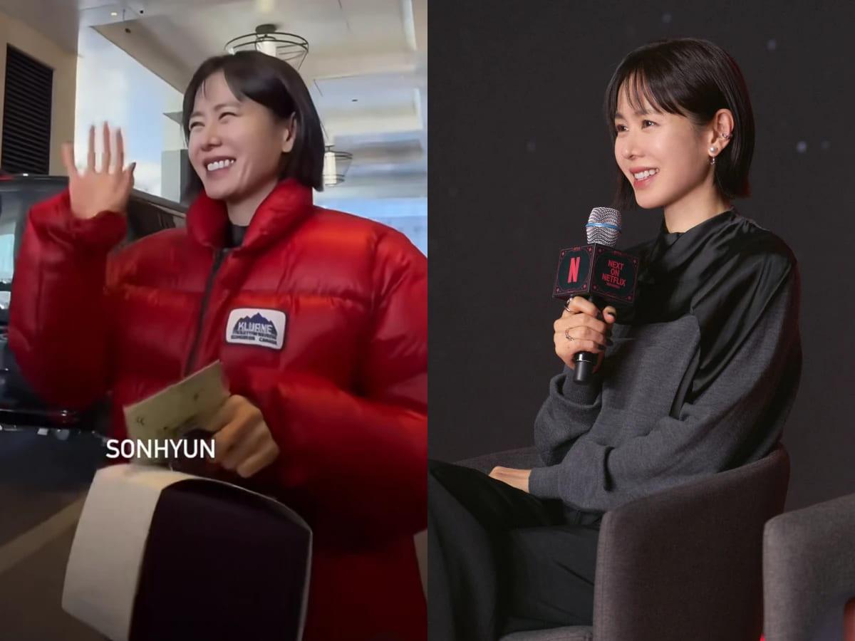 孫藝珍身上這件紅色麵包羽絨外套，出自加拿大戶外品牌 Kluane Mountaineering 的經典款式「INNER PARKA」。（圖／翻攝自Kluane Mountaineering、X@제이）