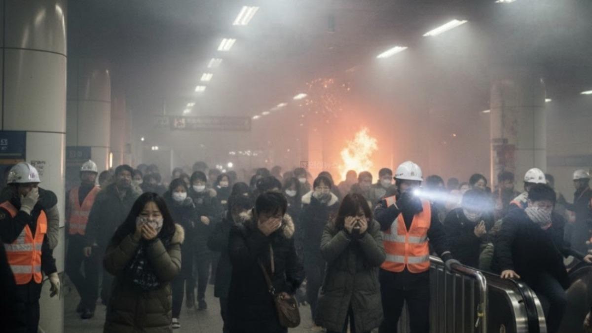 南韓-首爾地鐵-冒煙-濃煙-首爾地鐵竄煙-鐘路三街站-鐘路三街地鐵-鐘路三街站冒煙-首爾列車冒煙-首爾地鐵刺鼻濃煙