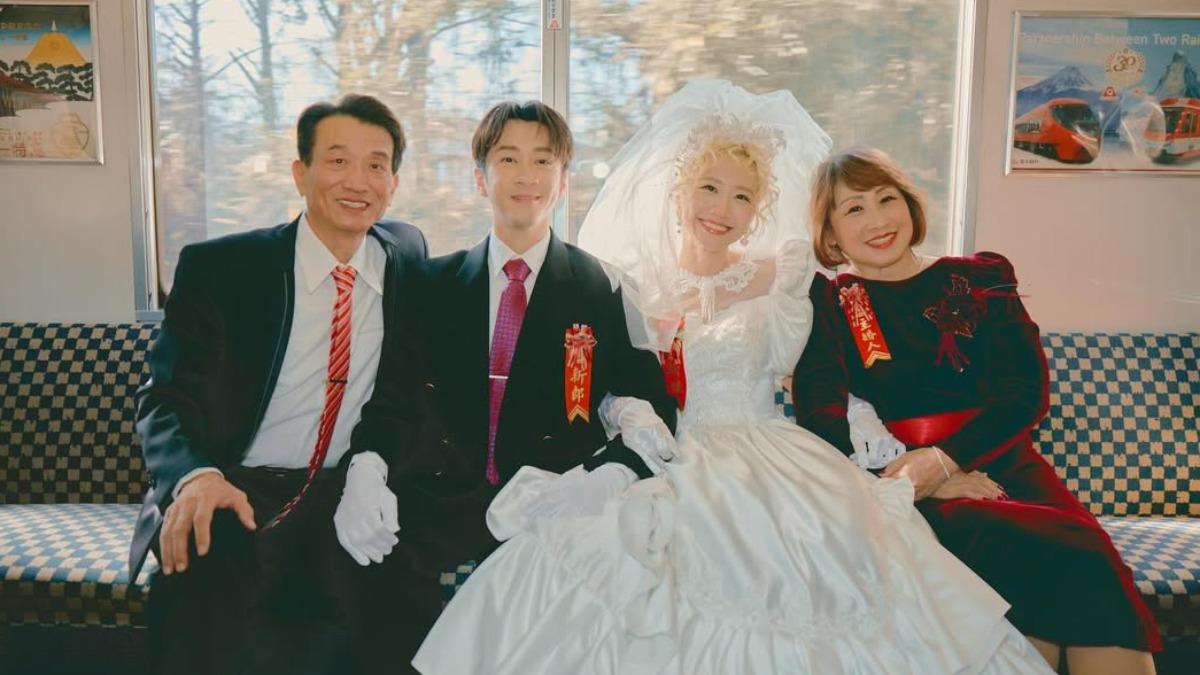 陳漢典、Lulu夫妻倆和Lu爸、Lu媽一家四口合影。(圖/翻攝自IG)