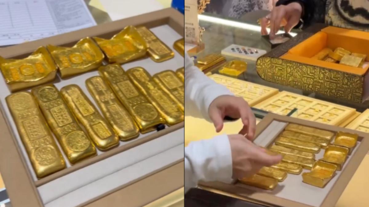 拿「假黃金」闖銀樓遭打臉!男子折返踢桌挑釁 業者密錄畫面曝光