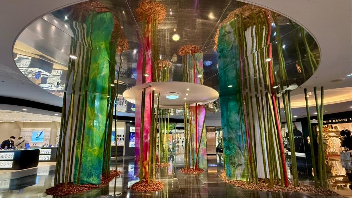 B棟2F的竹林造景。(圖/中友百貨提供)