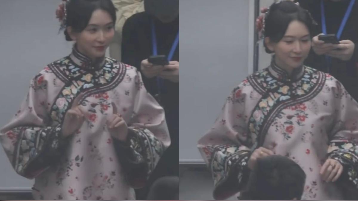林志玲被目擊現身大陸橫店拍戲，絕美古裝扮相曝光。（圖／翻攝自微博）